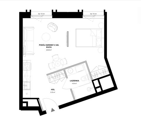 Plan 1 pok. 39m²
