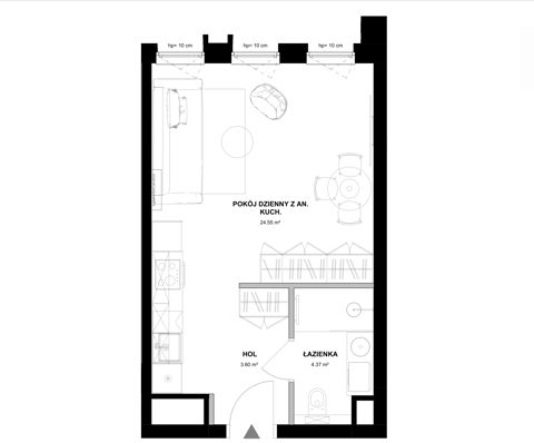 Plan 1 pok. 33m²