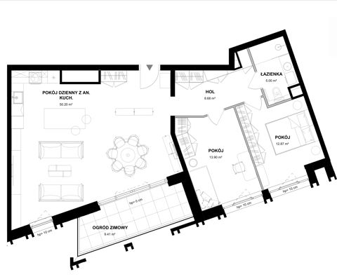 Plan 3 pok. 100m²