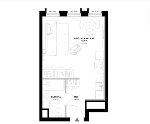 Plan 1 pok. 31m²