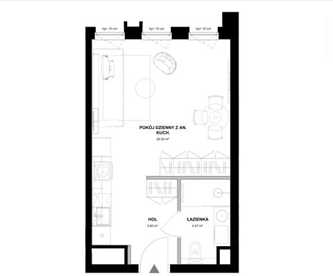 Plan 1 pok. 33m²