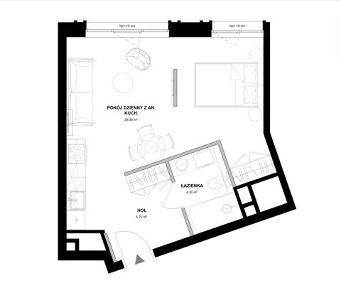 Plan 1 pok. 39m²