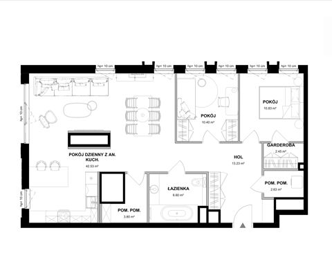Plan 3 pok. 92m²