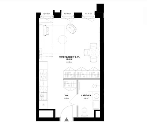 Plan 1 pok. 33m²