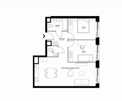 Plan 3 pok. 65m²