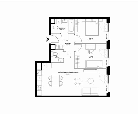 Plan 3 pok. 65m²