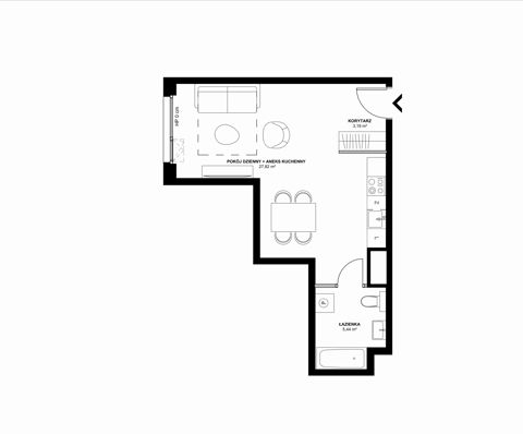 Plan 1 pok. 36m²