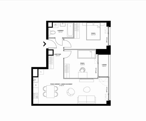 Plan 3 pok. 61m²