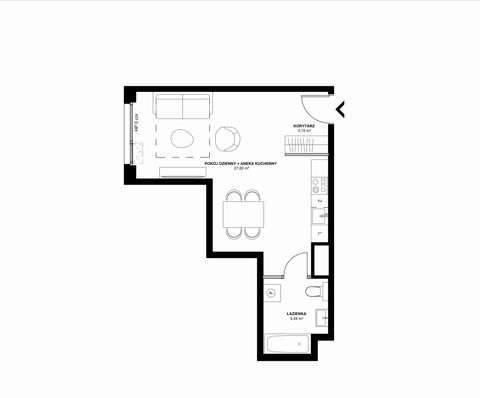 Plan 1 pok. 36m²