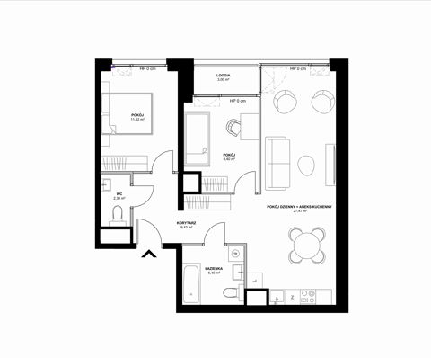 Plan 3 pok. 65m²