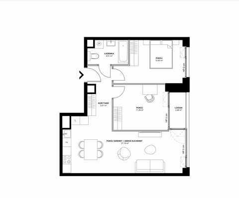 Plan 3 pok. 61m²