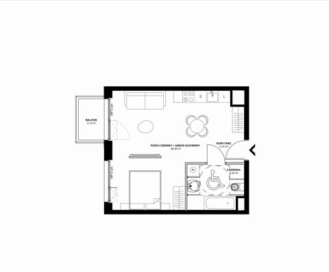 Plan 2 pok. 38m²