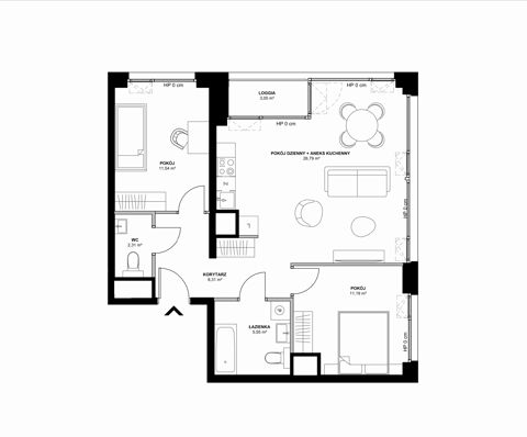 Plan 3 pok. 66m²