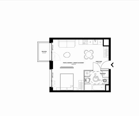Plan 2 pok. 38m²