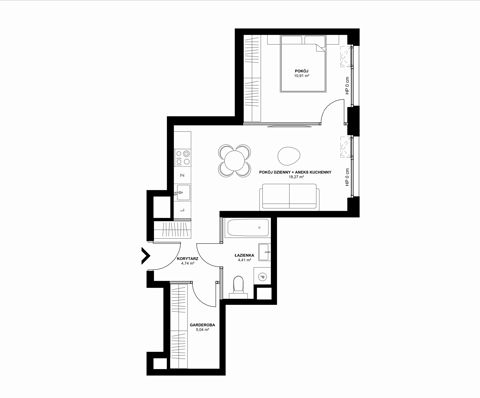 Plan 2 pok. 43m²