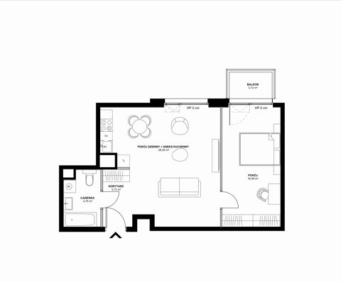 Plan 2 pok. 54m²