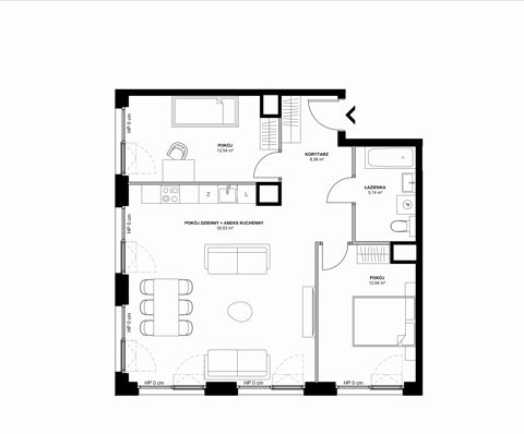 Plan 3 pok. 75m²