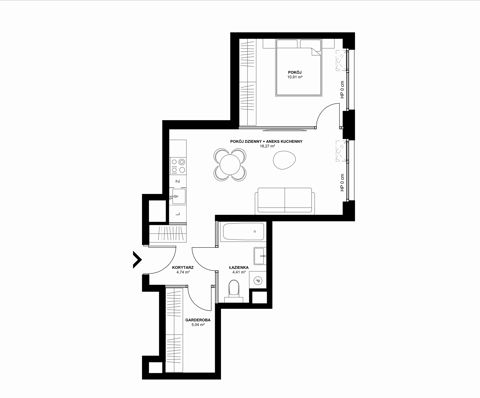 Plan 2 pok. 43m²