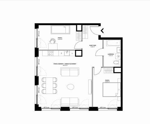 Plan 3 pok. 75m²