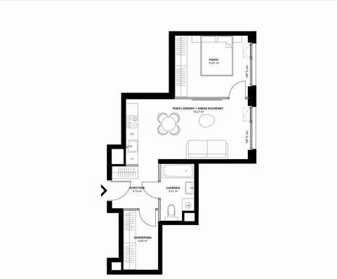 Plan 2 pok. 43m²
