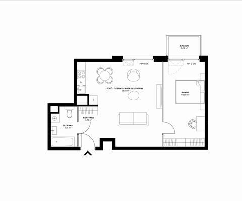 Plan 2 pok. 54m²