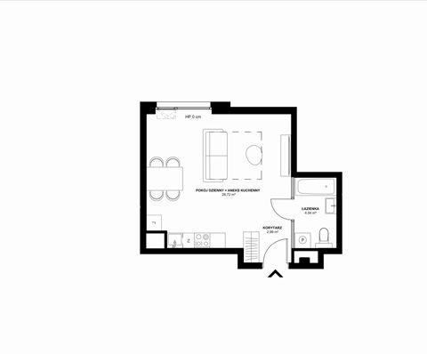 Plan 1 pok. 34m²