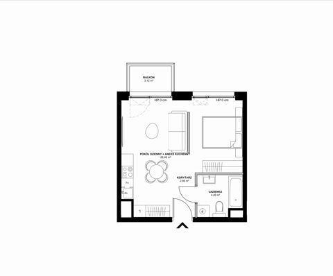 Plan 2 pok. 34m²