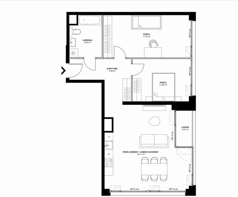 Plan 3 pok. 75m²