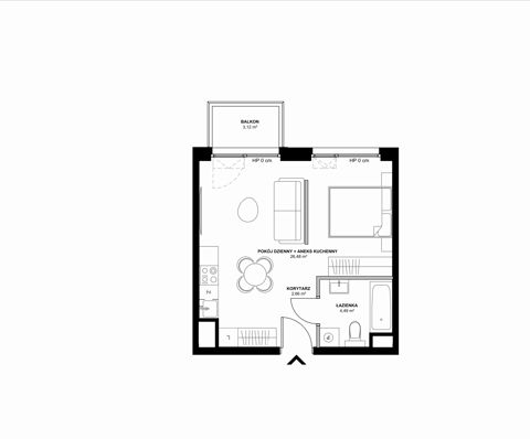 Plan 2 pok. 34m²