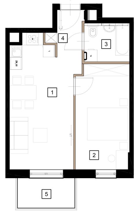 Plan 2 pok. 42m²