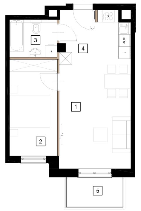 Plan 2 pok. 44m²