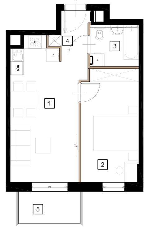 Plan 2 pok. 42m²
