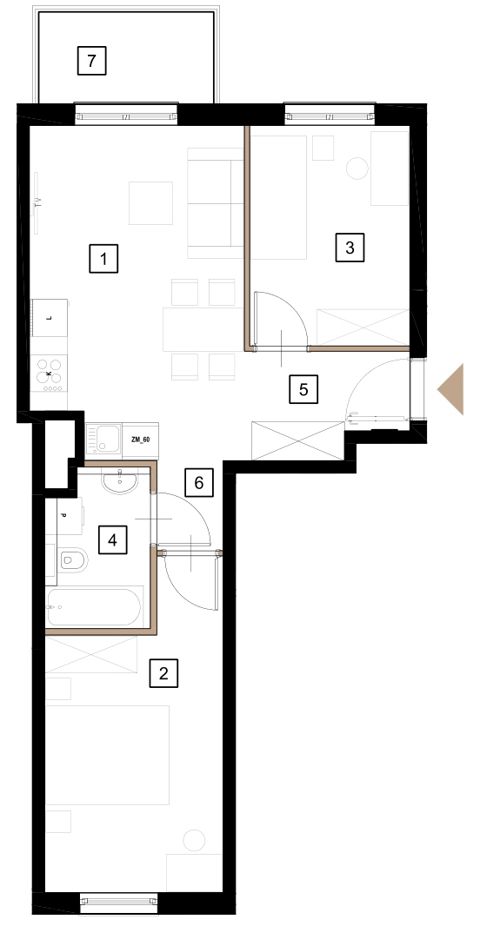 Plan 3 pok. 51m²