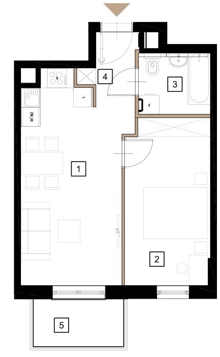 Plan 2 pok. 42m²