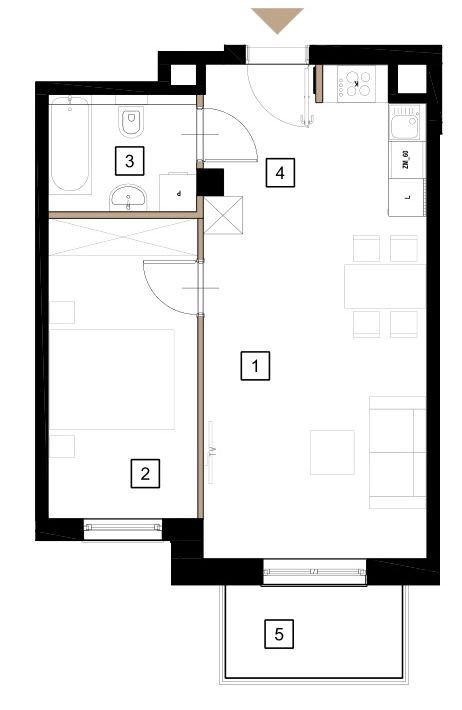 Plan 2 pok. 44m²