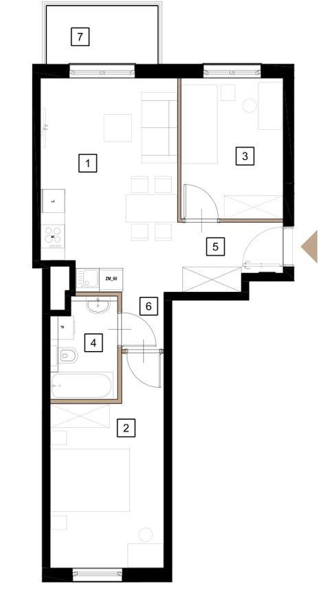 Plan 3 pok. 51m²