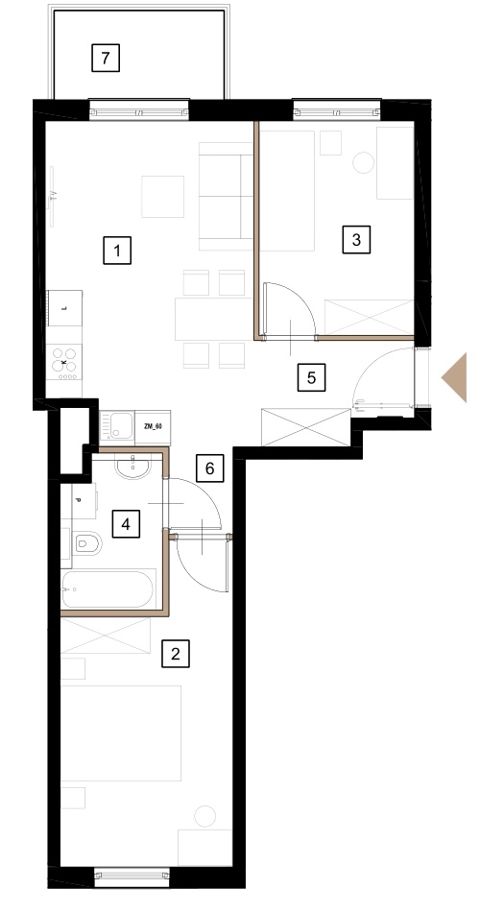 Plan 3 pok. 51m²