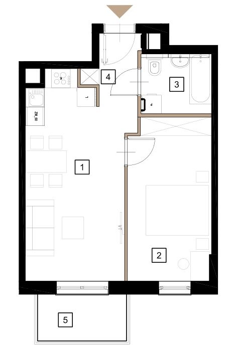 Plan 2 pok. 42m²