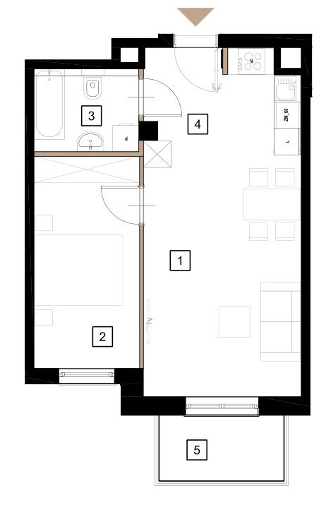Plan 2 pok. 44m²