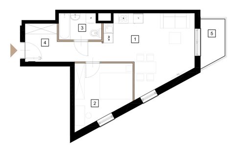 Plan 2 pok. 45m²