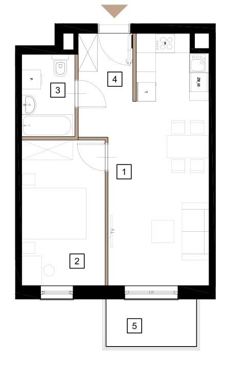 Plan 2 pok. 44m²