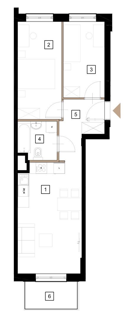 Plan 3 pok. 53m²