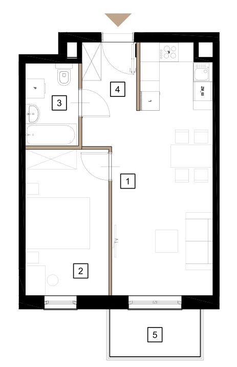 Plan 2 pok. 44m²
