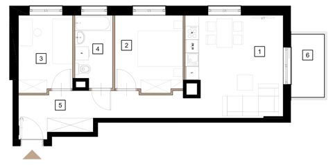 Plan 3 pok. 55m²