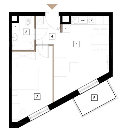 Plan 2 pok. 43m²