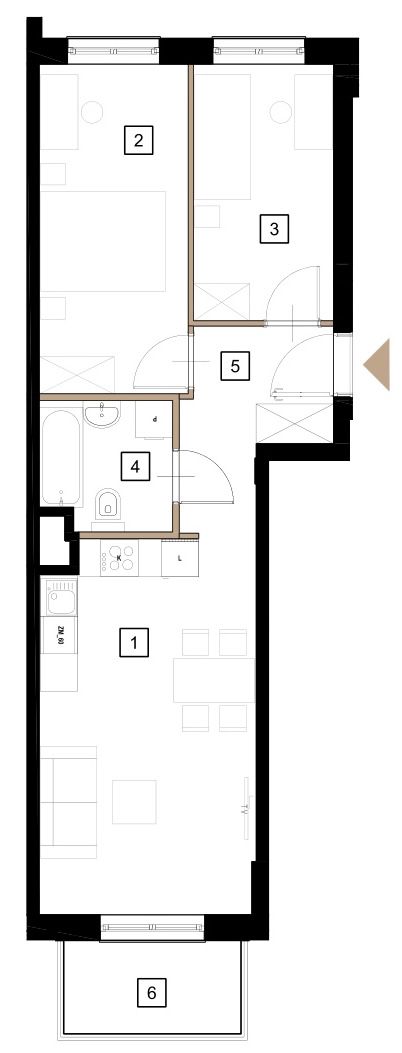 Plan 3 pok. 53m²