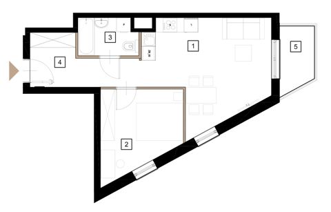 Plan 2 pok. 45m²