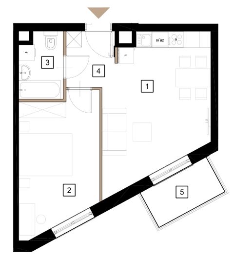 Plan 2 pok. 43m²