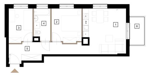 Plan 3 pok. 55m²