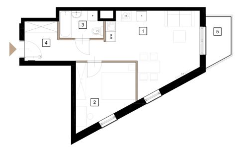 Plan 2 pok. 45m²